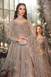 Elegant Grey Embroidered Organza and Jamawar Ensemble