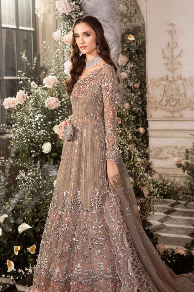 Elegant Grey Embroidered Organza and Jamawar Ensemble