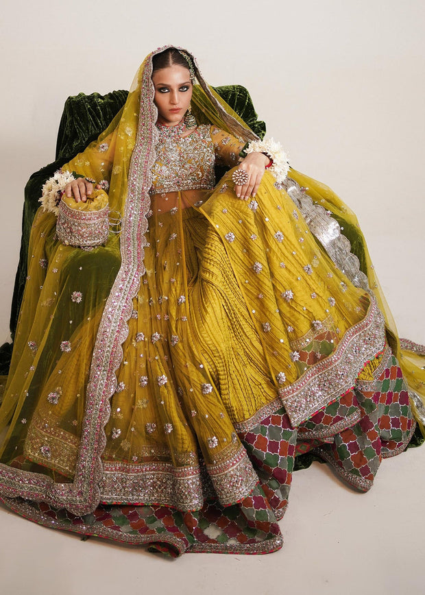 Opulent Lime Yellow Bridal Lehenga: A Luxurious Masterpiece