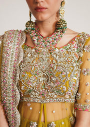 Opulent Lime Yellow Bridal Lehenga: A Luxurious Masterpiece