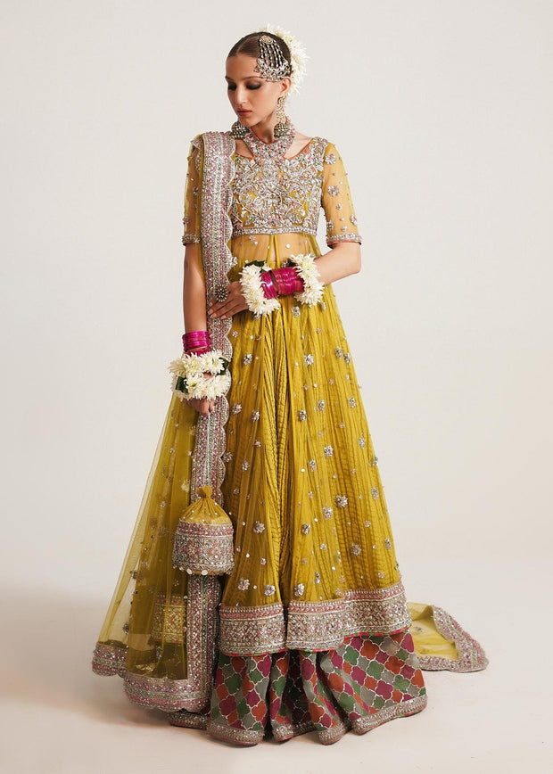 Opulent Lime Yellow Bridal Lehenga: A Luxurious Masterpiece